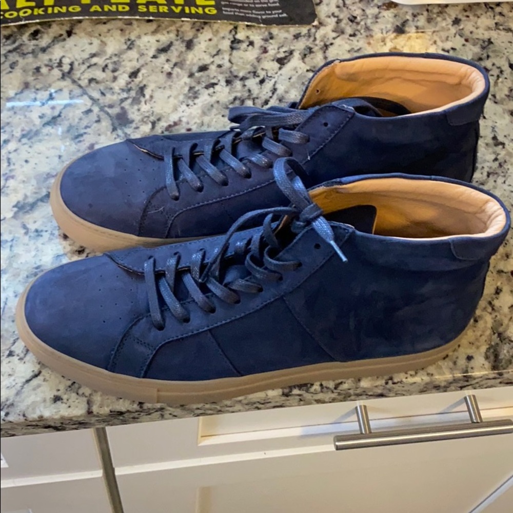 GREATS Blue Suede High Top Shoes Mde Italy Sneaker